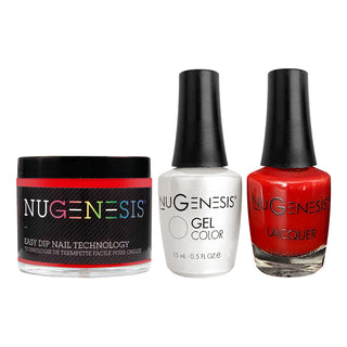  NU 3 in 1 - 061 Fire Engine Red - Dip, Gel & Lacquer Matching by NuGenesis sold by DTK Nail Supply