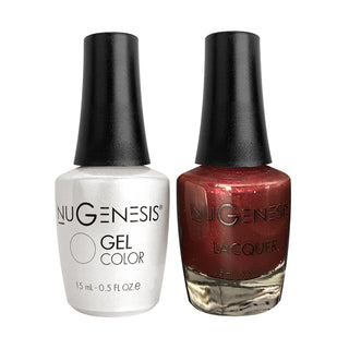  Nugenesis Gel Nail Polish Duo - 068 Red, Glitter Colors - Burnt Sienna by NuGenesis sold by DTK Nail Supply