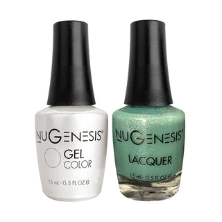  Nugenesis Gel Nail Polish Duo - 079 Green, Glitter Colors - Green With Envy by NuGenesis sold by DTK Nail Supply