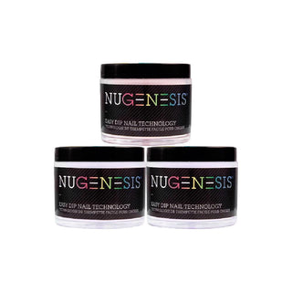  NuGenesis Pink & White Kit 8: Crystal Clear, French White, American White, Neutral Lite, Pink I, Pink III, Pink Glitter, Crystal Pink by NuGenesis sold by DTK Nail Supply