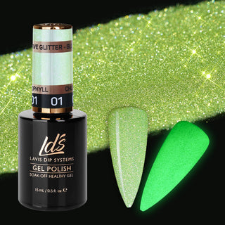  LDS 1 Chlorophyll - Gel Polish 0.5 oz - Reflective Glitter Glow In The Dark by LDS sold by DTK Nail Supply