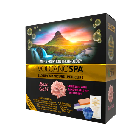  Volcano Spa Rose Gold Pedicure Kit - Pedicure Spa Kit CBD (10 step) by La Palm sold by DTK Nail Supply