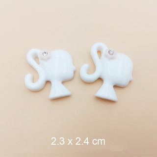 #506 White #505-509 2PCS Barbie Head Charm by Nail Charm sold by DTK Nail Supply
