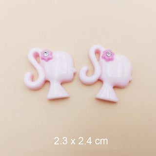 # 508 Pink #505-509 2PCS Barbie Head Charm by Nail Charm sold by DTK Nail Supply