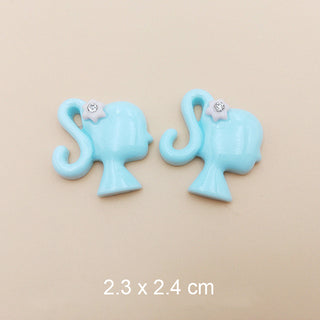 # 507 Blue #505-509 2PCS Barbie Head Charm by Nail Charm sold by DTK Nail Supply