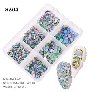  Mix Size 3D Flatback Diamond Blue - SZ04 by OTHER sold by DTK Nail Supply