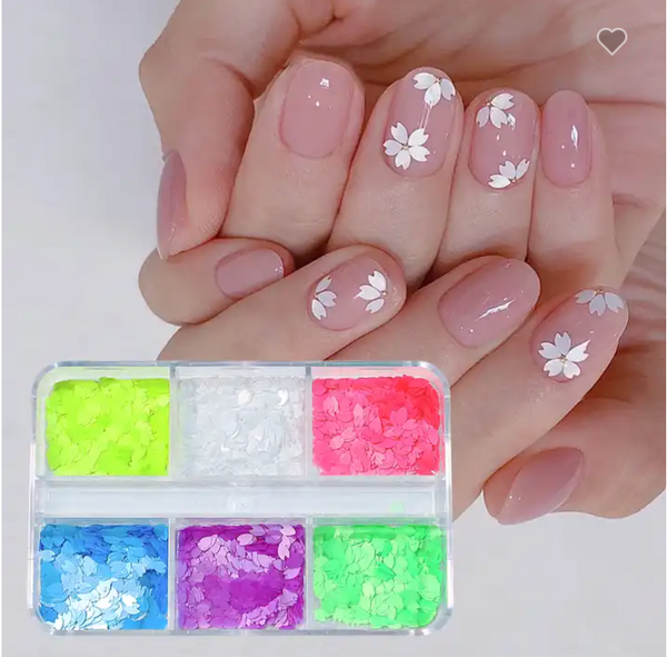  6 Grids Flower Flakes Charms #03 Neon by OTHER sold by DTK Nail Supply