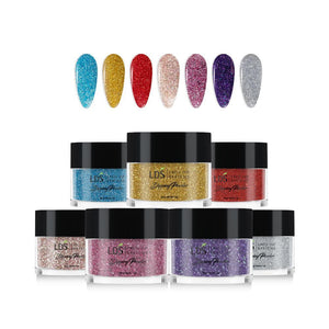  LDS Sparkle Collection 1oz/ea (07 Colors): 159, 160, 161, 162, 163, 164, 165 by LDS sold by DTK Nail Supply