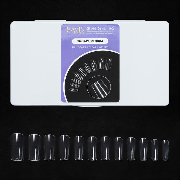  LAVIS - Square Medium Nail Tips (Full Cover) by LAVIS NAILS sold by DTK Nail Supply
