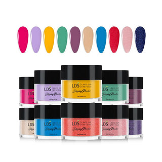  LDS Summer Collection 1oz/ea (10 Colors): 010, 011, 018, 019, 120, 143, 115, 131, 142, 134 by LDS sold by DTK Nail Supply