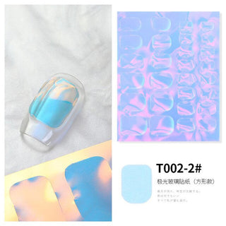  2021 New Aurora Ice Cube Cellophane Large Colorful Transfer Paper Laser Sparkling Candy Paper DIY Nail Art Decoration Sticker - T002-2# by OTHER sold by DTK Nail Supply