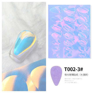 2021 New Aurora Ice Cube Cellophane Large Colorful Transfer Paper Laser Sparkling Candy Paper DIY Nail Art Decoration Sticker - T002-3# by OTHER sold by DTK Nail Supply
