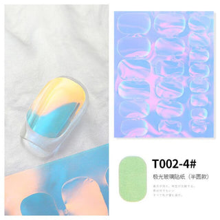  2021 New Aurora Ice Cube Cellophane Large Colorful Transfer Paper Laser Sparkling Candy Paper DIY Nail Art Decoration Sticker - T002-4# by OTHER sold by DTK Nail Supply