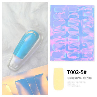  2021 New Aurora Ice Cube Cellophane Large Colorful Transfer Paper Laser Sparkling Candy Paper DIY Nail Art Decoration Sticker - T002-5# by OTHER sold by DTK Nail Supply