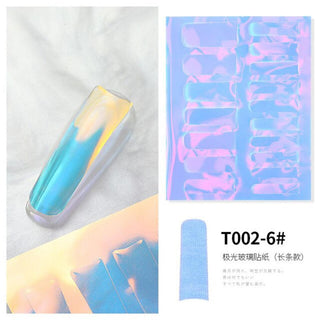  2021 New Aurora Ice Cube Cellophane Large Colorful Transfer Paper Laser Sparkling Candy Paper DIY Nail Art Decoration Sticker - T002-6# by OTHER sold by DTK Nail Supply