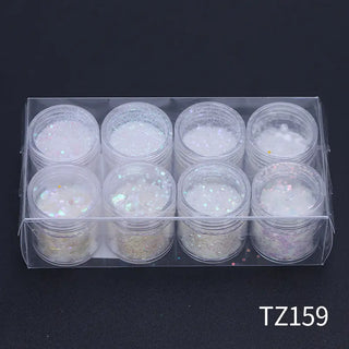  Mixed Size Nail Art Glitter & Sequins - TZ159 - White(T) by OTHER sold by DTK Nail Supply