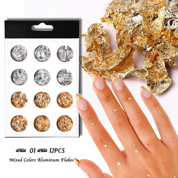 Ultra Thin Foil Paper - 12Pcs Gold/Silver by OTHER sold by DTK Nail Supply