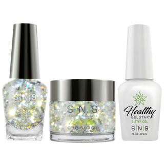  SNS 3 in 1 - WW05 Silver Bells - Dip, Gel & Lacquer Matching by SNS sold by DTK Nail Supply