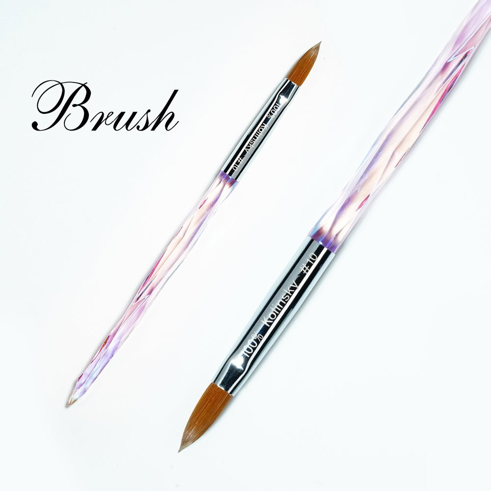 Acrylic Brush Crystal Handle 10 - DTK Nail Supply
