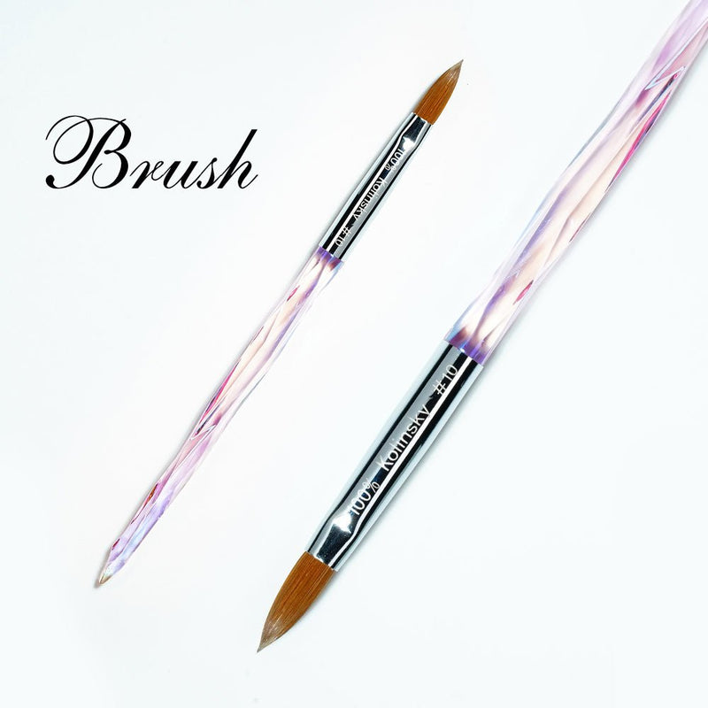 Acrylic Brush Crystal Handle 10 - DTK Nail Supply