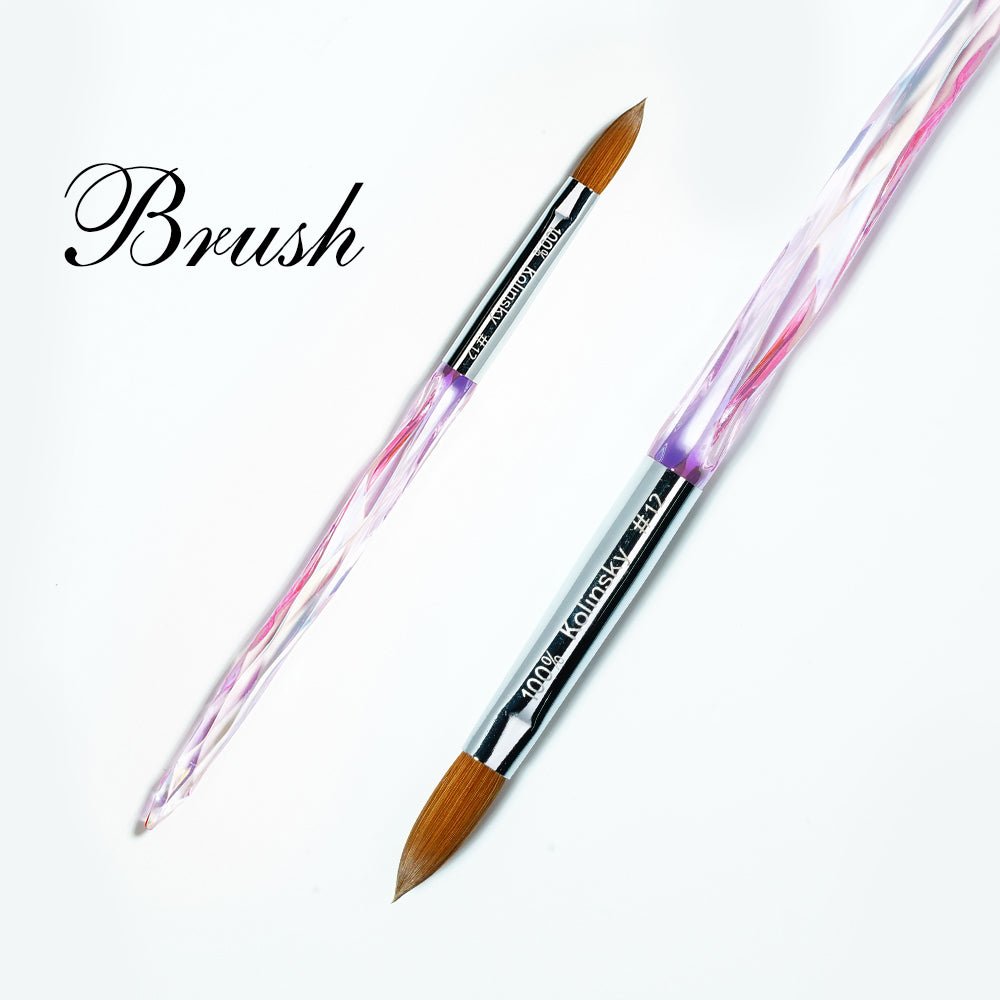 Acrylic Brush Crystal Handle 12 - DTK Nail Supply