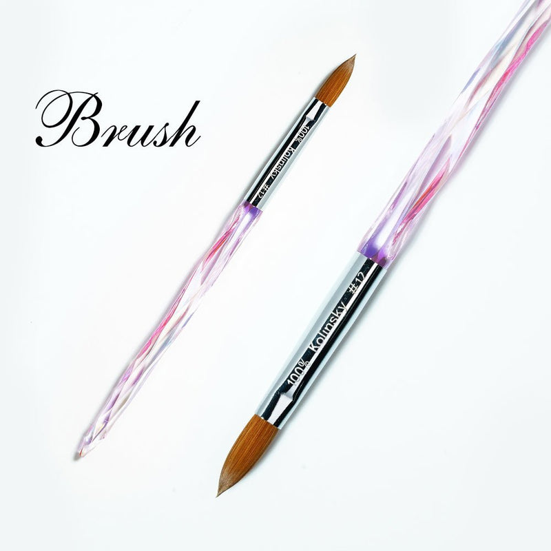 Acrylic Brush Crystal Handle 12 - DTK Nail Supply