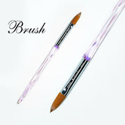 Acrylic Brush Crystal Handle 16 - DTK Nail Supply