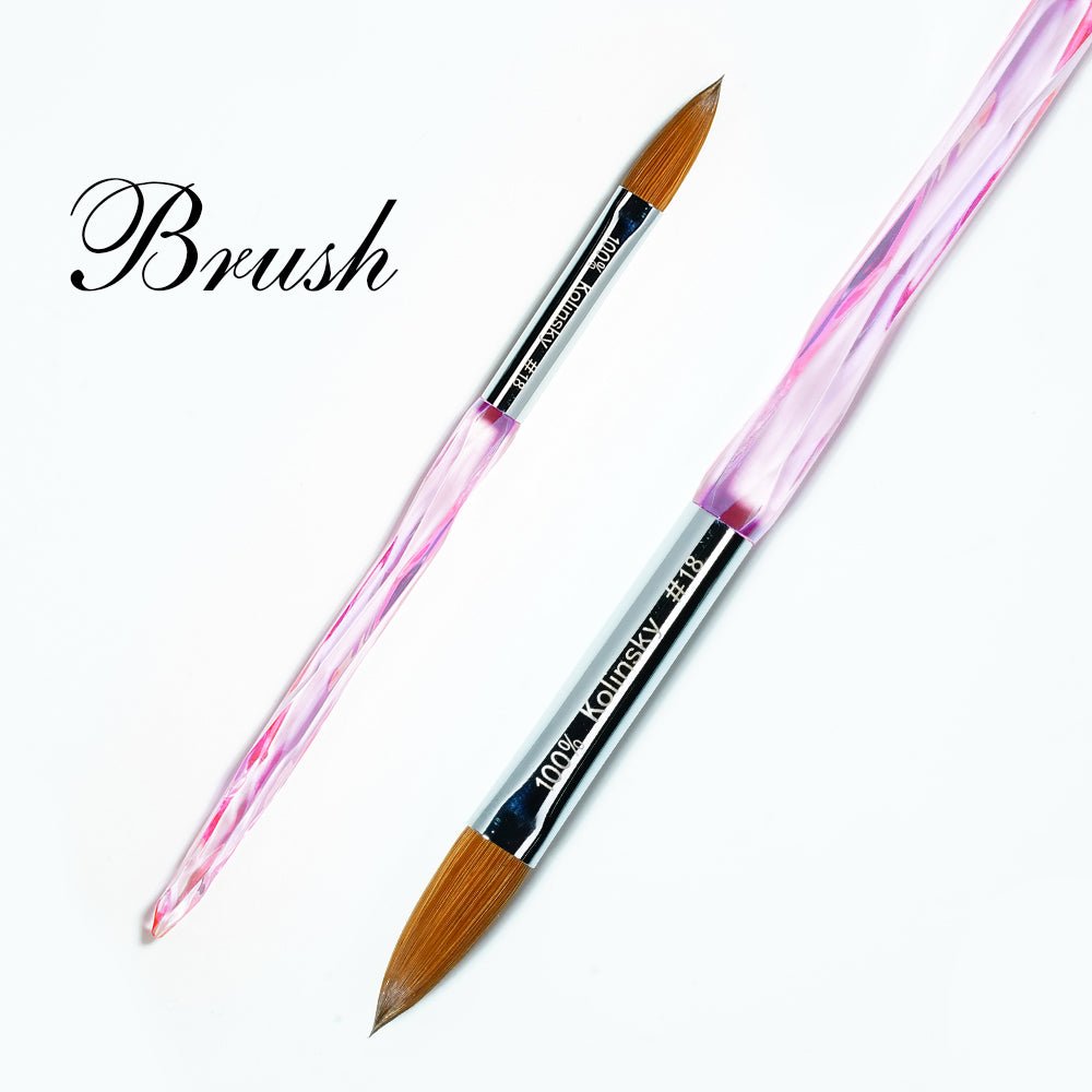 Acrylic Brush Crystal Handle 18 - DTK Nail Supply