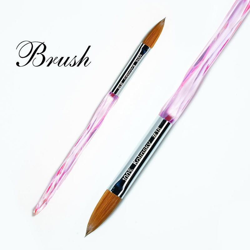 Acrylic Brush Crystal Handle 18 - DTK Nail Supply