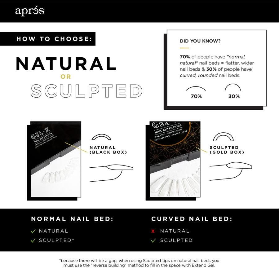 APRES - Gel - X™ Natural Coffin Medium Box of Tips - DTK Nail Supply