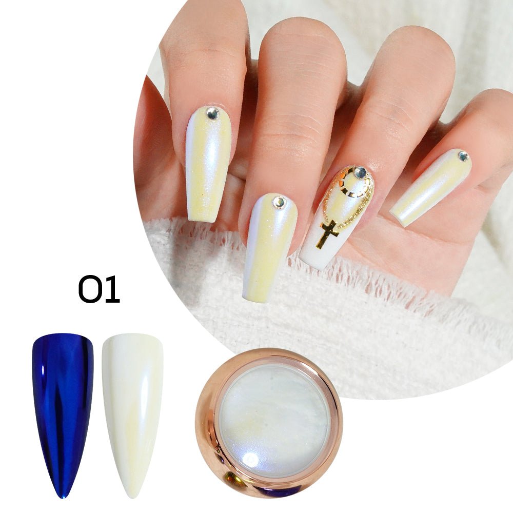 Aurora Chrome Nail Powder - 01 - DTK Nail Supply