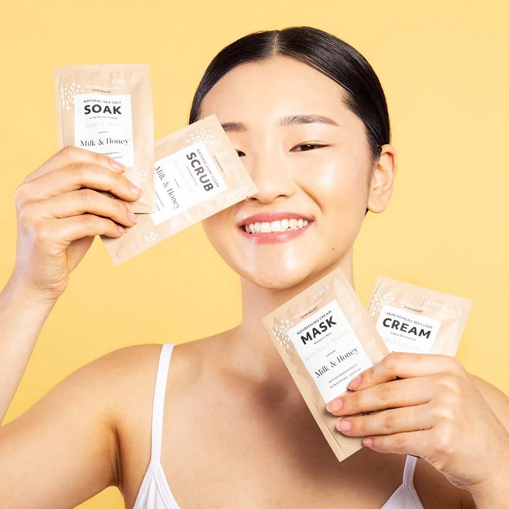 AVRY BEAUTY - 4 Steps Pedi Kit Box of 50 - Milk & Honey - DTK Nail Supply