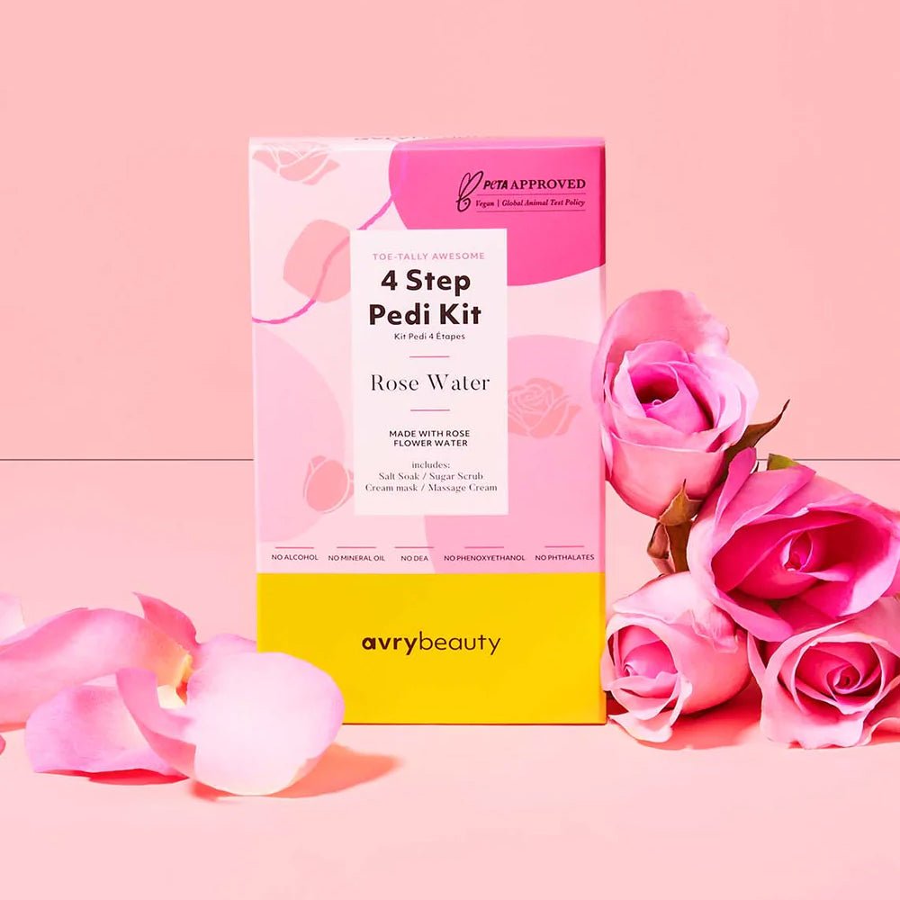 AVRY BEAUTY - 4 Steps Pedi Kit Box of 50 - Rose Water - DTK Nail Supply