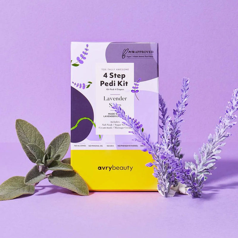 AVRY BEAUTY - 4 Steps Pedicure Kit - Lavender - DTK Nail Supply