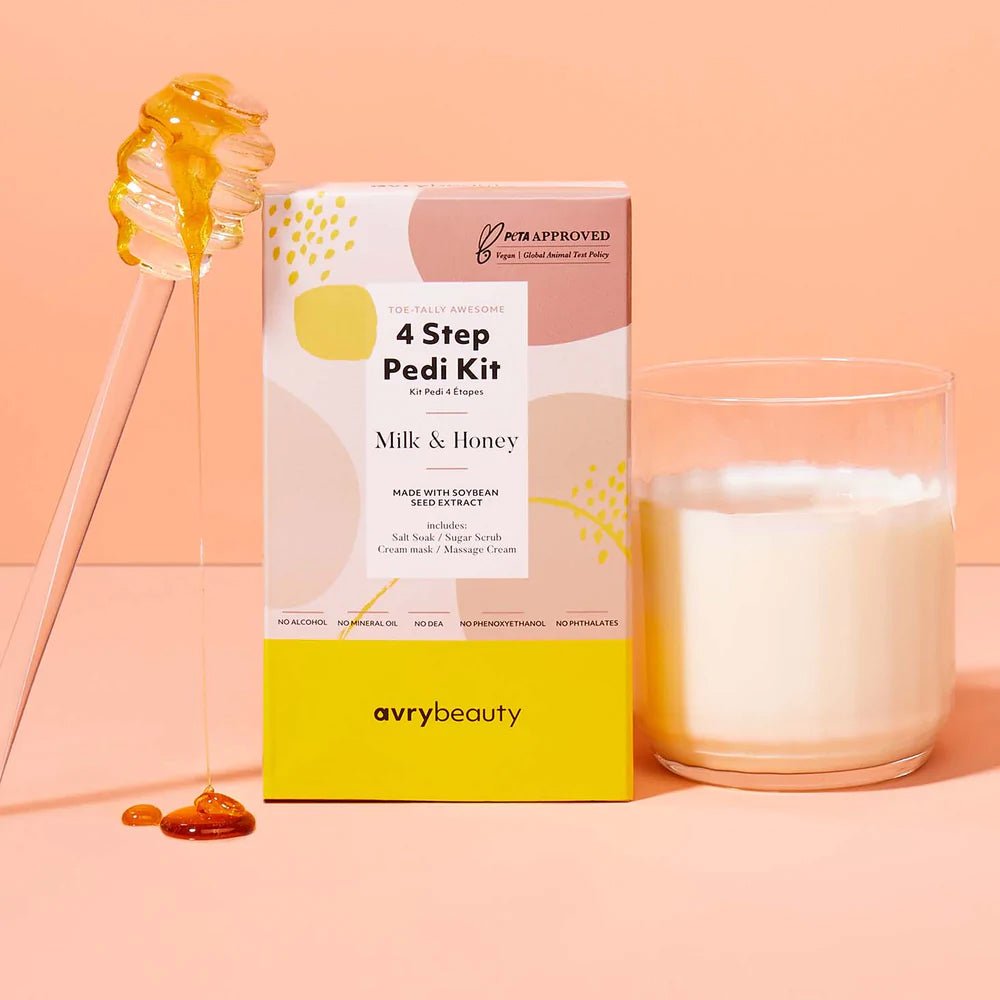 AVRY BEAUTY - 4 Steps Pedicure Kit - Milk & Honey - DTK Nail Supply