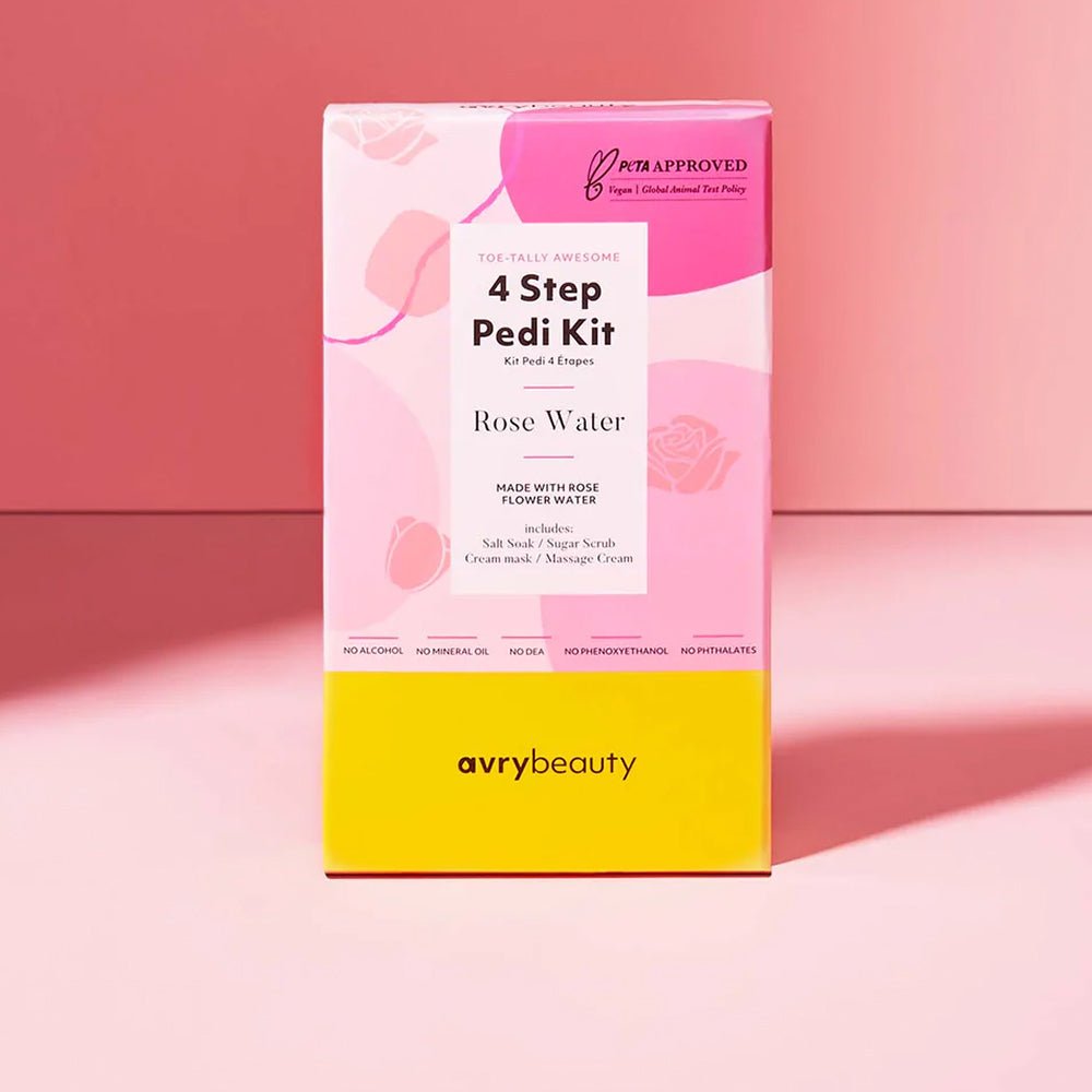 AVRY BEAUTY - 4 Steps Pedicure Kit - Rose Water - DTK Nail Supply
