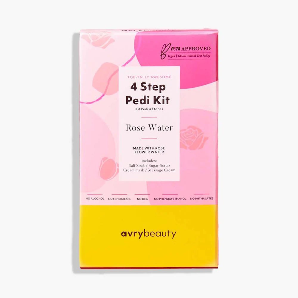 AVRY BEAUTY - 4 Steps Pedicure Kit - Rose Water - DTK Nail Supply