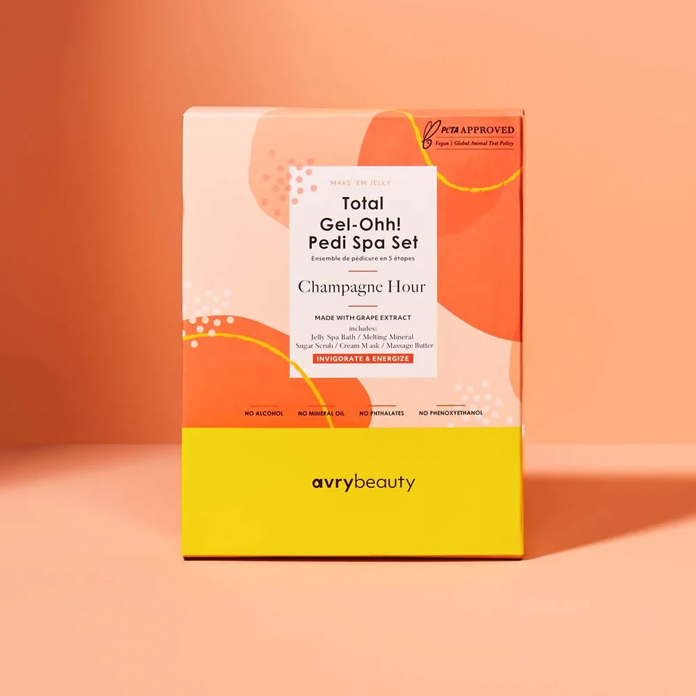 AVRY BEAUTY - 5 Steps Pedicure Kit Total Gel Ohh! Box of 50 - Champagne Hour - DTK Nail Supply