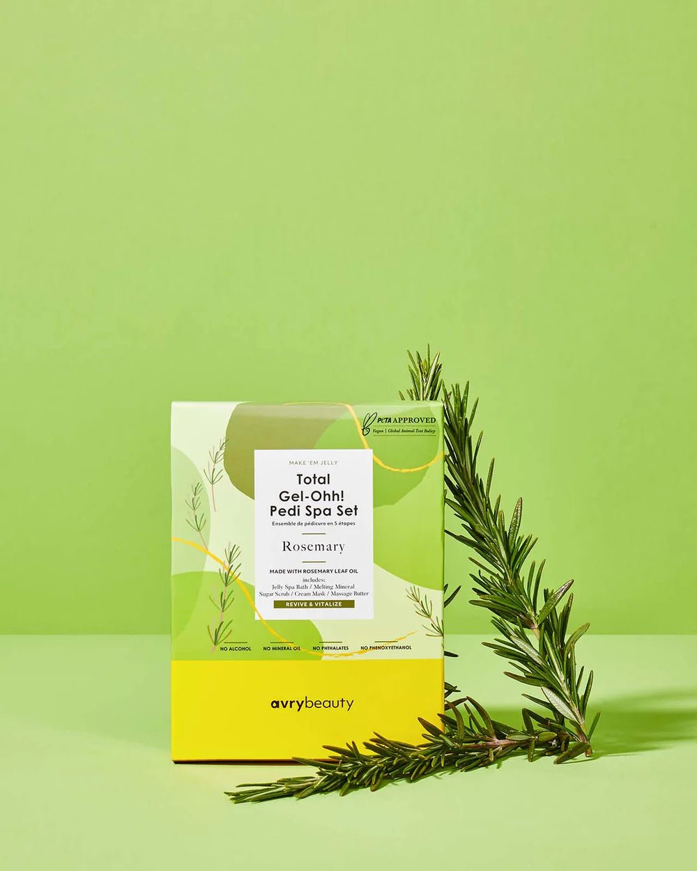 AVRY BEAUTY - 5 Steps Pedicure Kit Total Gel Ohh! Box of 50 - Rosemary - DTK Nail Supply