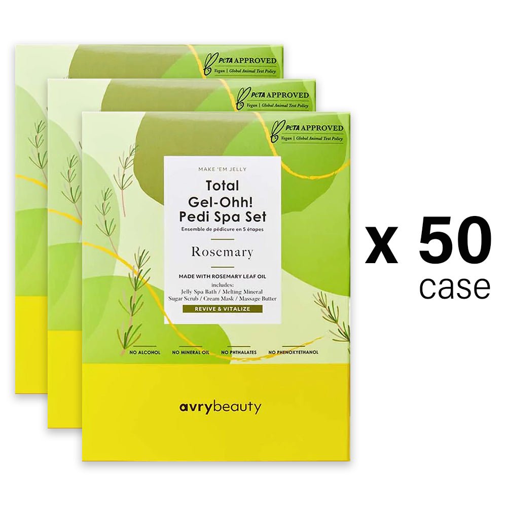 AVRY BEAUTY - 5 Steps Pedicure Kit Total Gel Ohh! Box of 50 - Rosemary - DTK Nail Supply