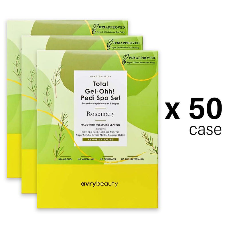 AVRY BEAUTY - 5 Steps Pedicure Kit Total Gel Ohh! Box of 50 - Rosemary - DTK Nail Supply