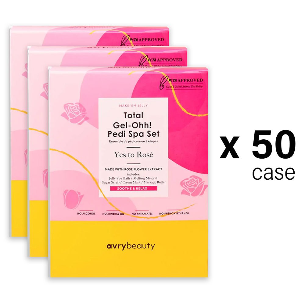 AVRY BEAUTY - 5 Steps Pedicure Kit Total Gel Ohh! Box of 50 - Yes to Rose - DTK Nail Supply