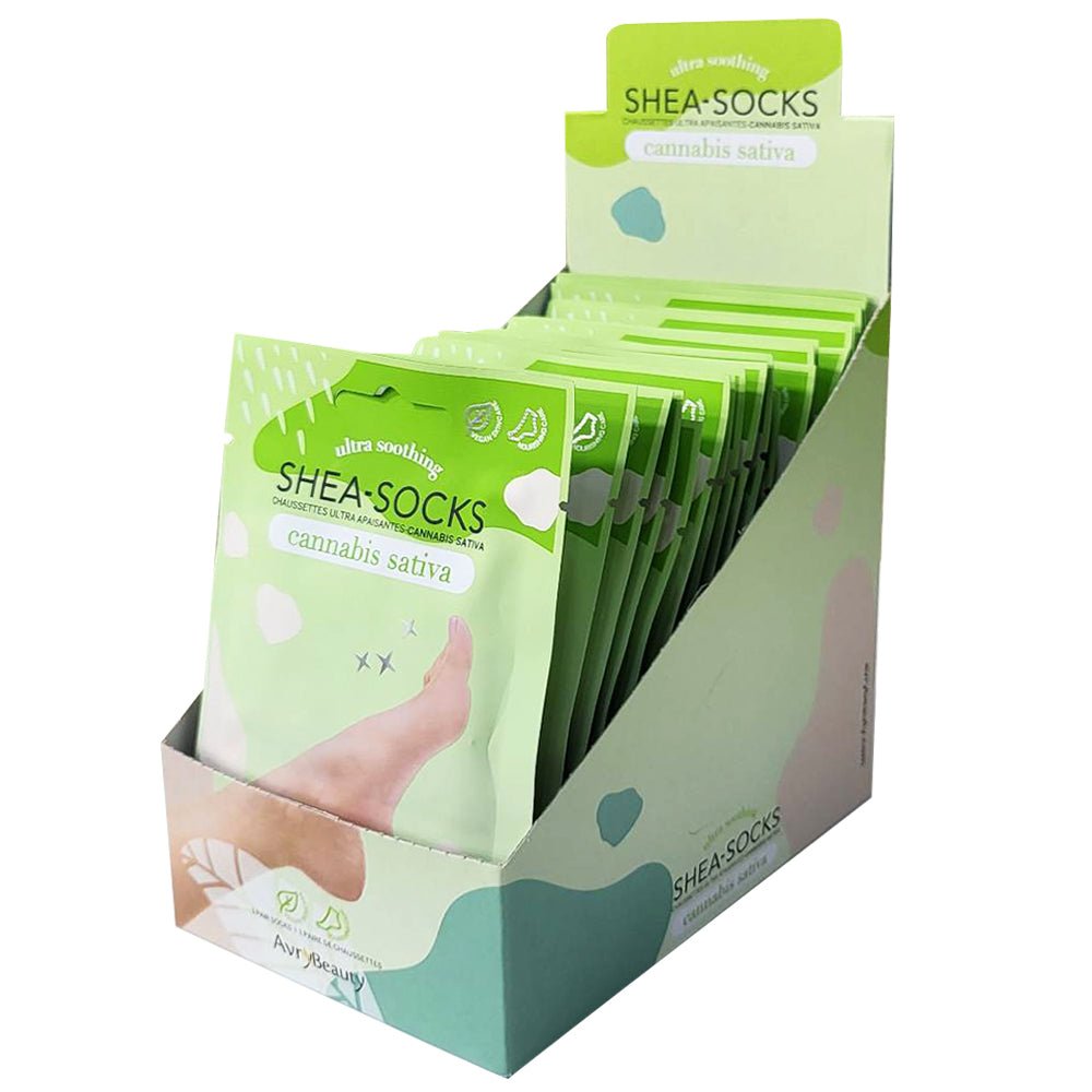AVRY BEAUTY - Box of 25 Shea Socks - Cannabis - DTK Nail Supply