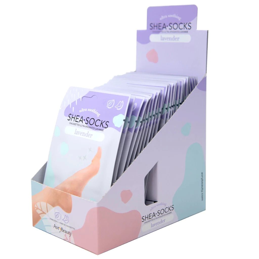 AVRY BEAUTY - Box of 25 Shea Socks - Lavender - DTK Nail Supply