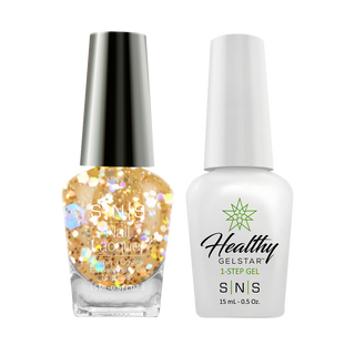  SNS Gel Nail Polish Duo - BP02 Gold, Glitter Colors by SNS sold by DTK Nail Supply