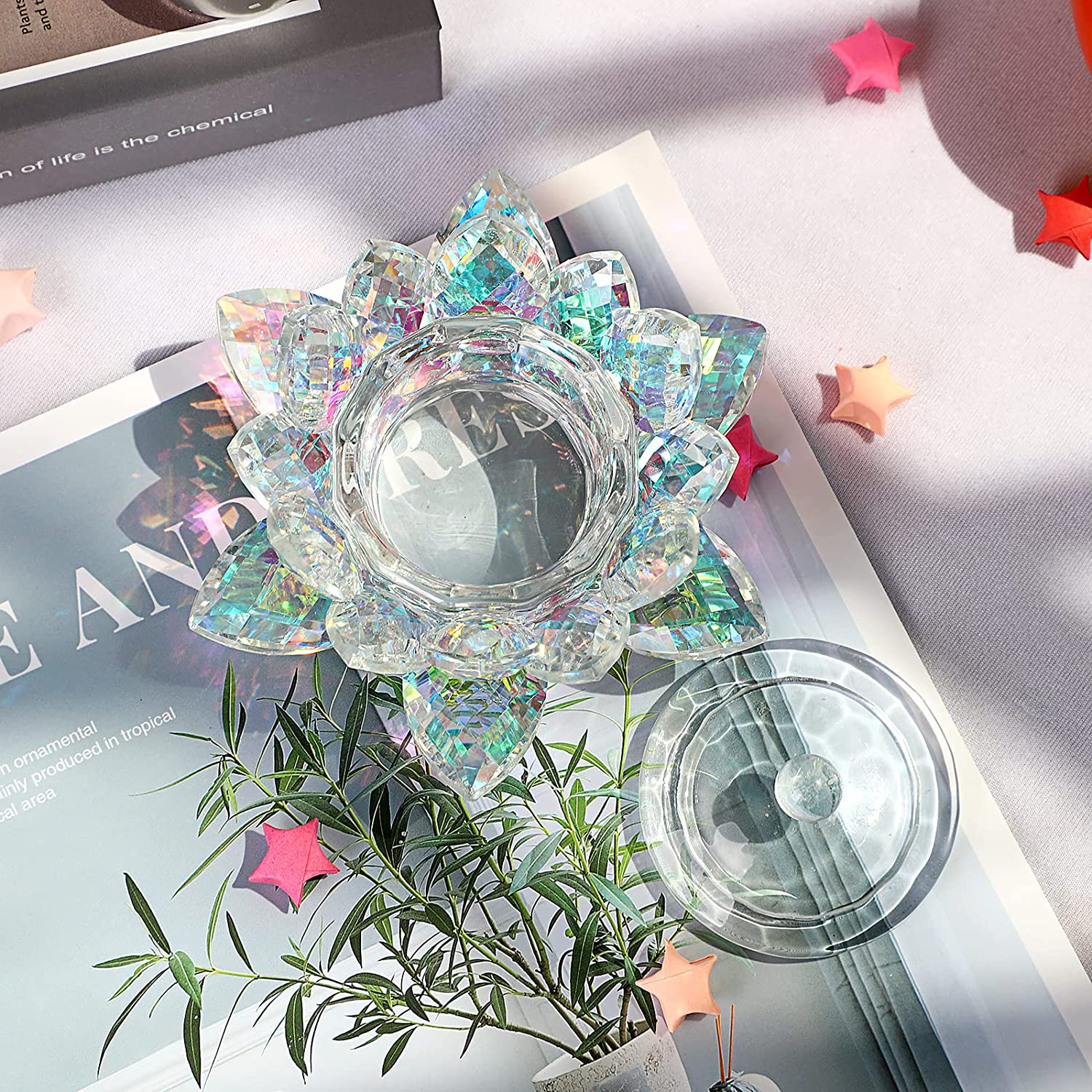 Crystal Lotus Flower Dappen Dish - Ab Color 2 - DTK Nail Supply