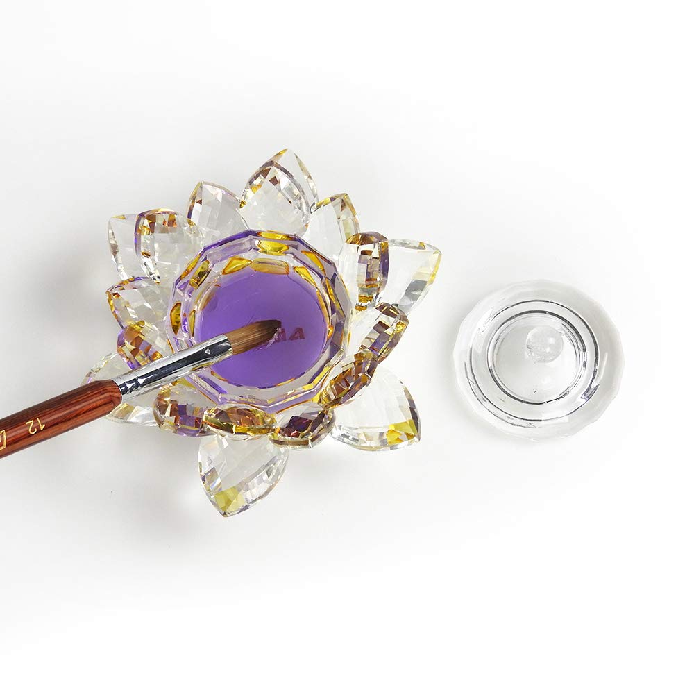 Crystal Lotus Flower Dappen Dish - Gold 4 - DTK Nail Supply