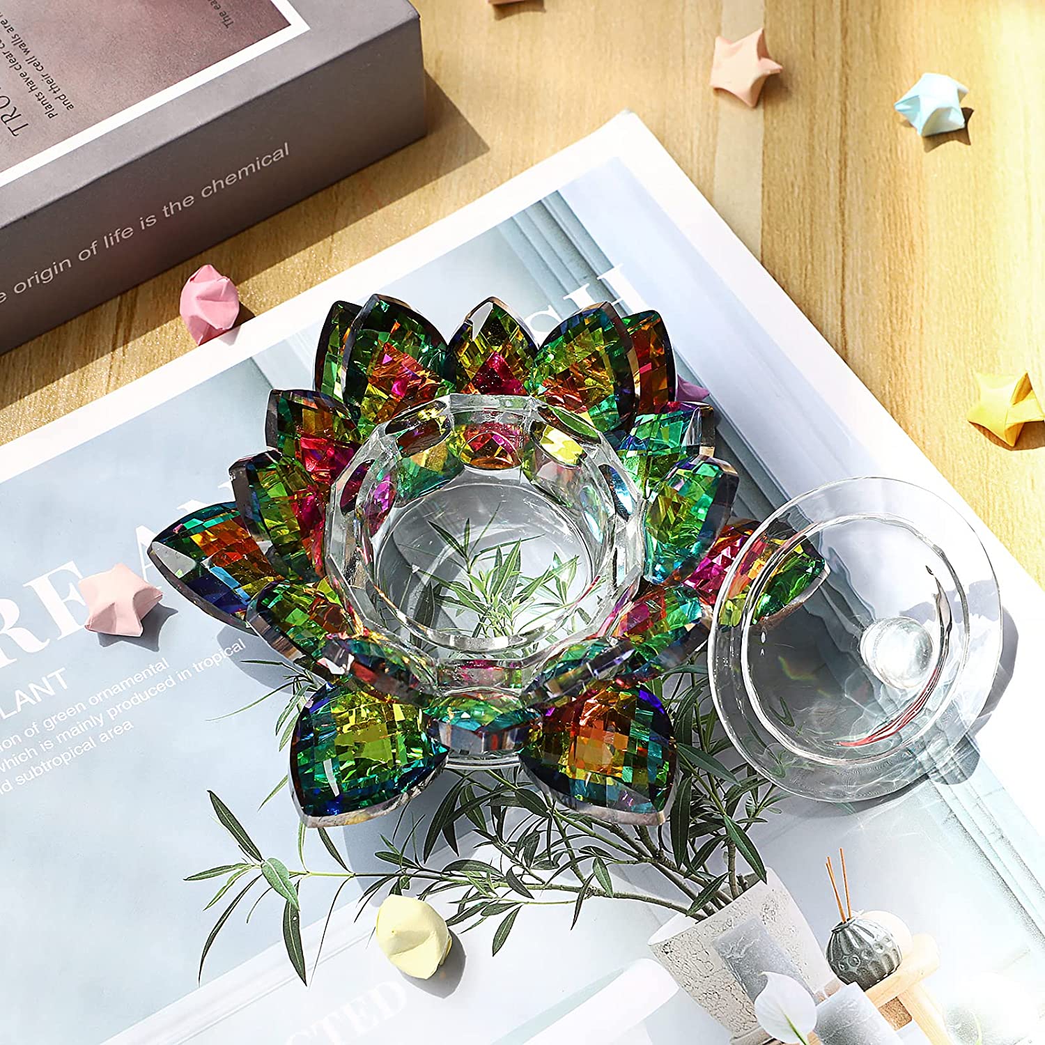 Crystal Lotus Flower Dappen Dish - Multicolor 3 - DTK Nail Supply
