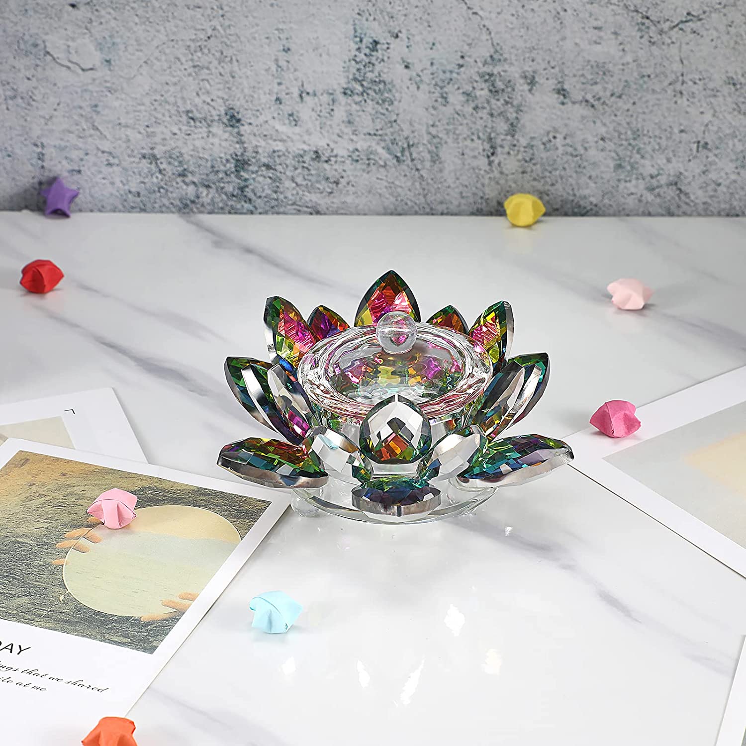 Crystal Lotus Flower Dappen Dish - Multicolor 3 - DTK Nail Supply