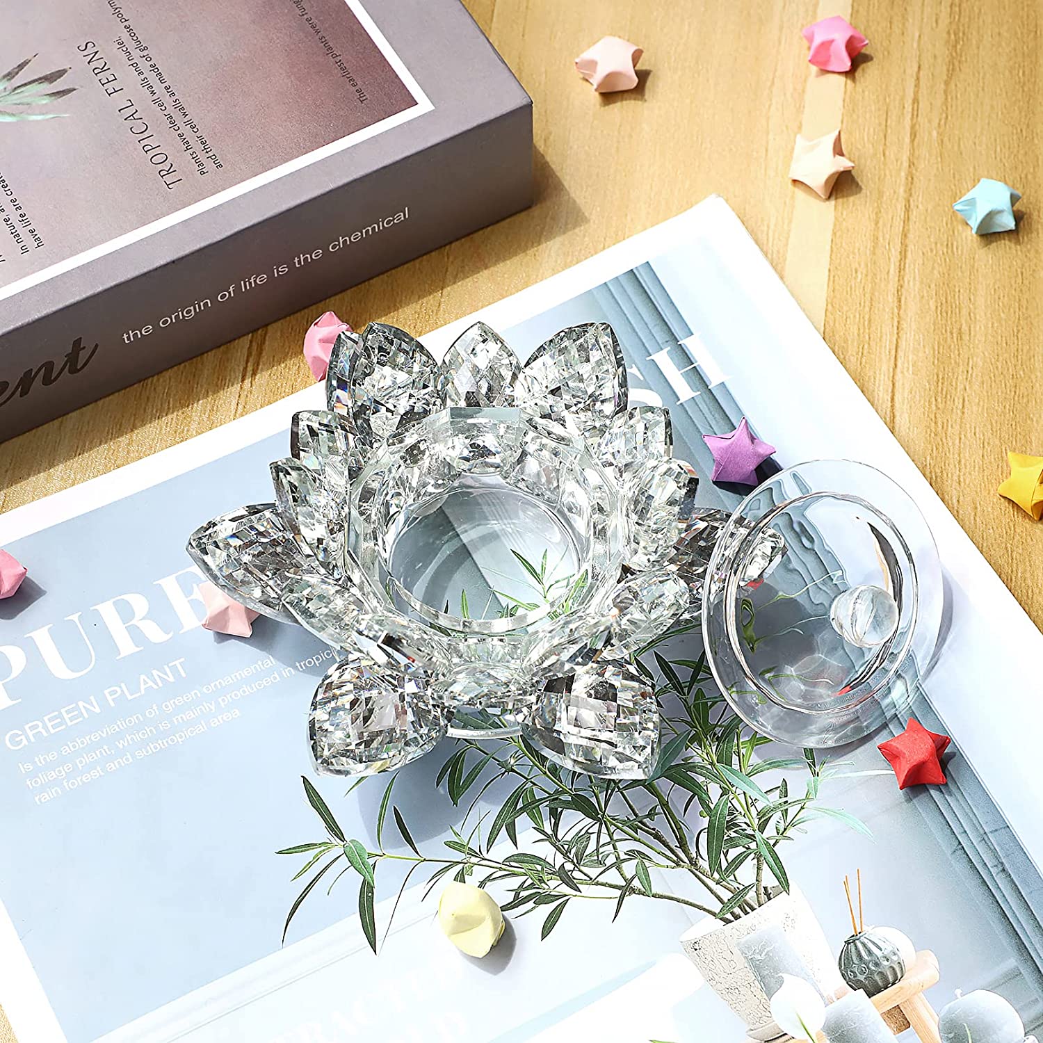 Crystal Lotus Flower Dappen Dish - Silver 1 - DTK Nail Supply